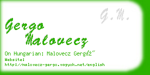 gergo malovecz business card